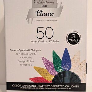Celebrations Classic LED C6 Multicolored/Warm 50 ct String Christmas Light - 16'